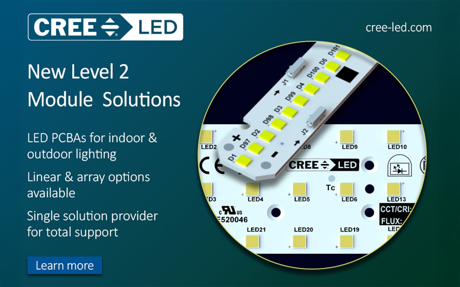 Cree LED Introduces Fully Assembled L2 PCBA Solutions