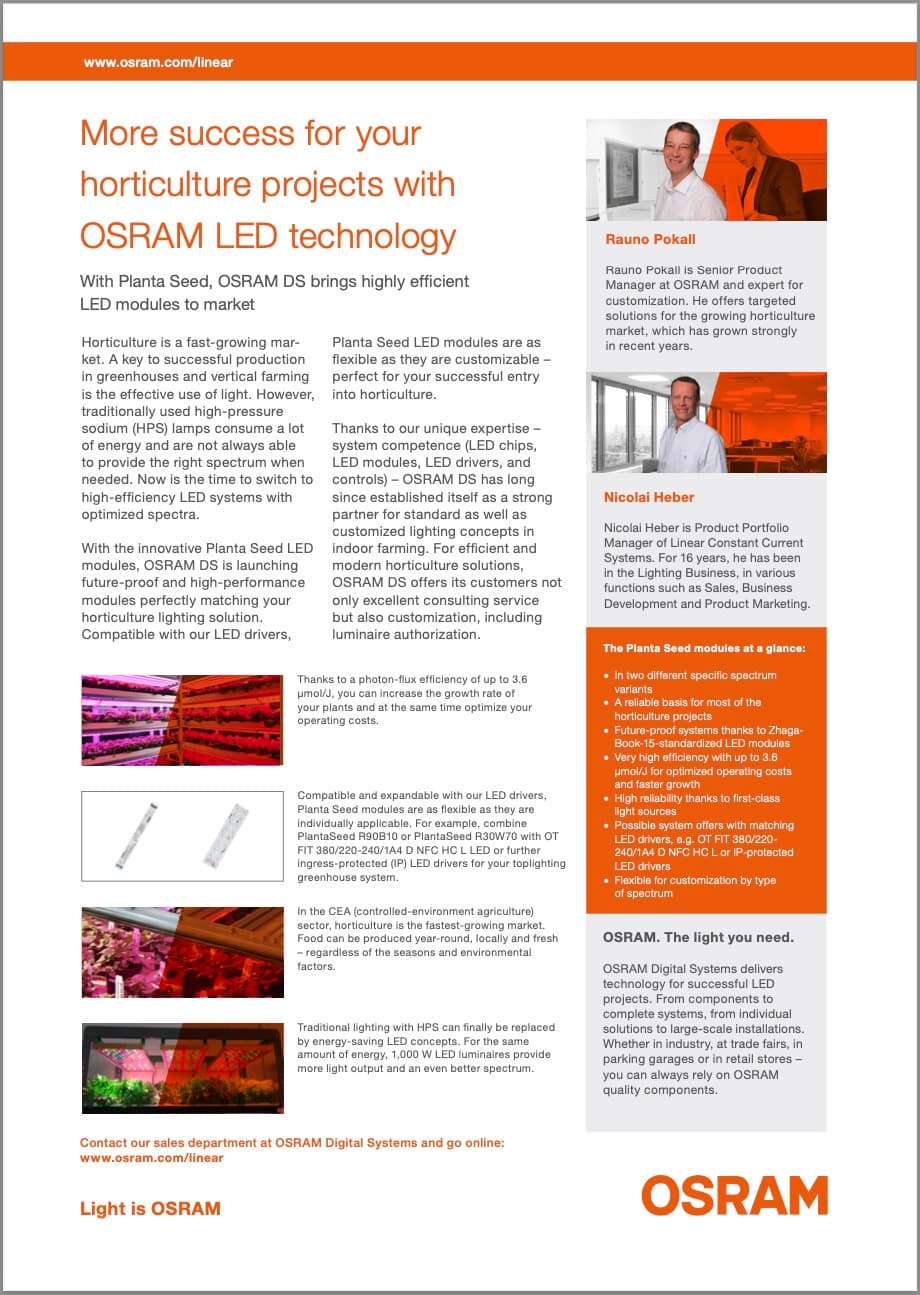 More Growth with the LED System Solutions from OSRAM DS