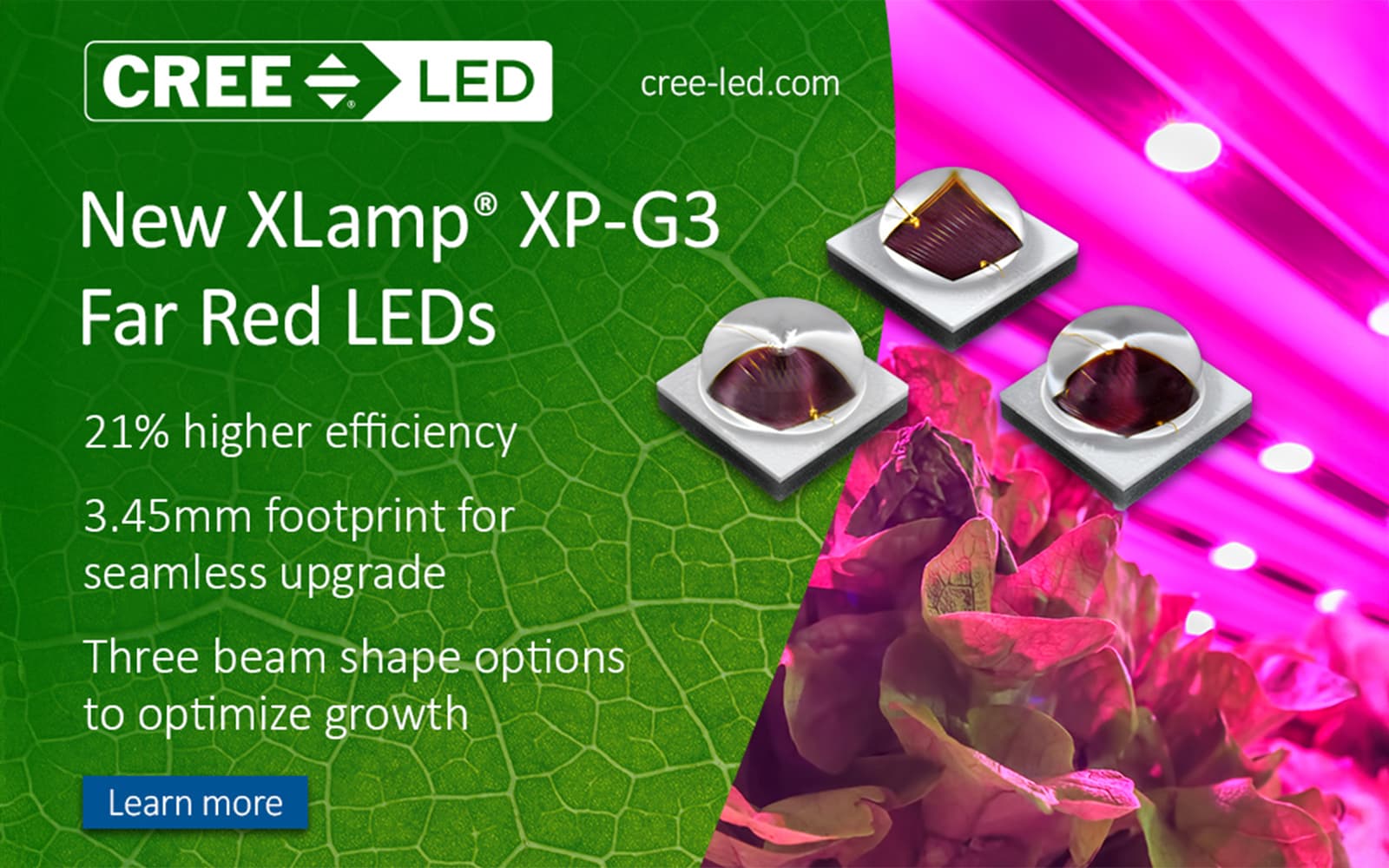 Cree LED Unveils Next-Generation XLamp® XP-G3 Far Red LEDs for High-Performance Horticulture Lighting