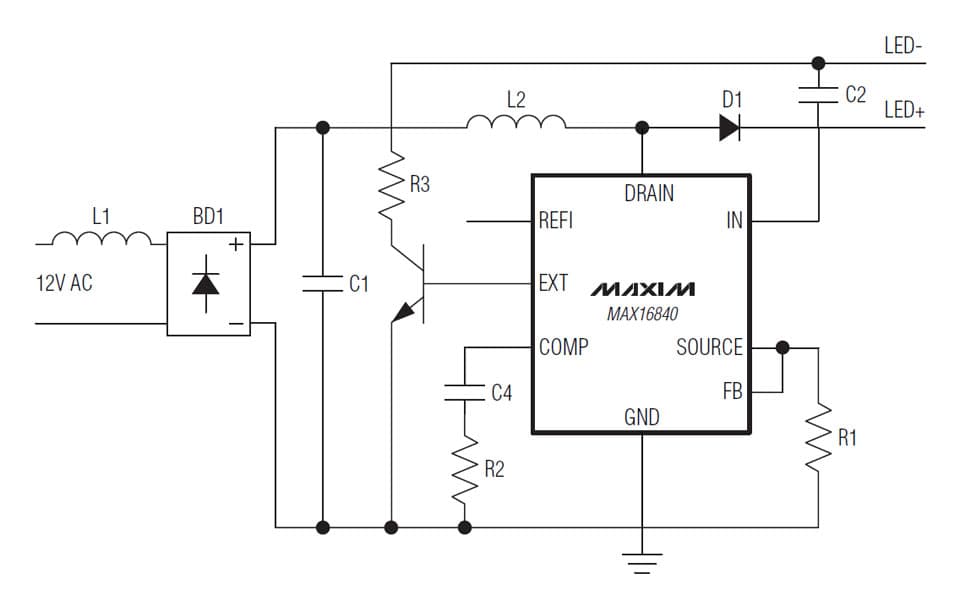 Maxim’s LED Solution Enables Drop-in Replacements for Halogen MR16 Lamps