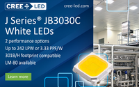 Cree LED J Series® JB3030C White LEDs- Top-tier LED Efficacy