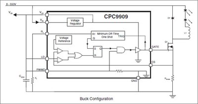 Typical application circuit with the CP9909.