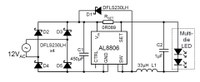 Typical application circuit using Diodes' AL8806 buck LED driver