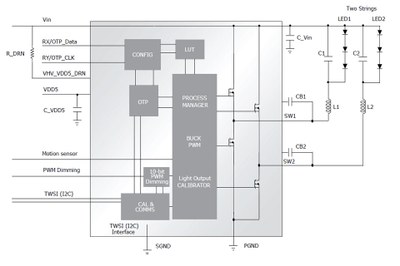 Marvell 88EM8801 typical application circuit with block diagram