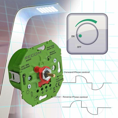 Recom's dedicated TRIAC solution offers reliable operation from 7W on compared to a minimum load of 50W for standard dimmers