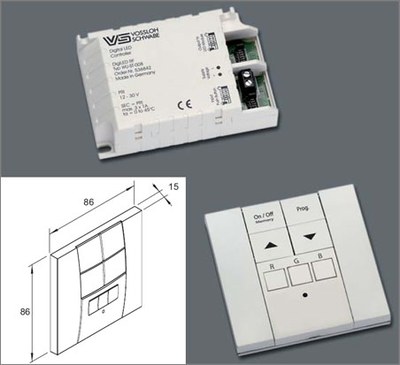 DigiLED RF system consisting of controler and walltransmitter