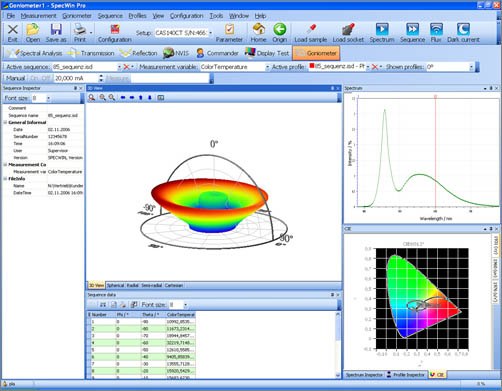 The user interface of SpecWin Pro offers advanced features and an intuitive workflow.