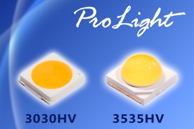 Prolight Opto's latest high voltage (HV) LEDs in 3030 and 3535 packages