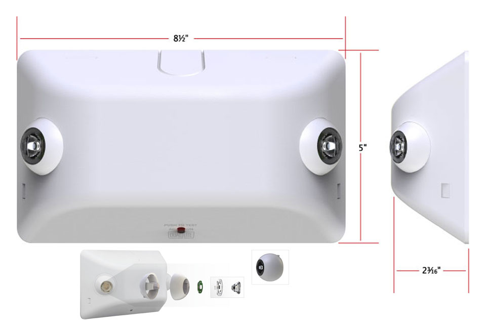 Measuring only 8.5“ wide by 5“ high with a depth of 2.75“, Hubbell Lighting's EV Series is designed for fast wall mount installation