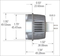 Available in Spot (12°), Narrow Flood (24°), Flood (34°) and Wide Flood (50°) beam spreads.