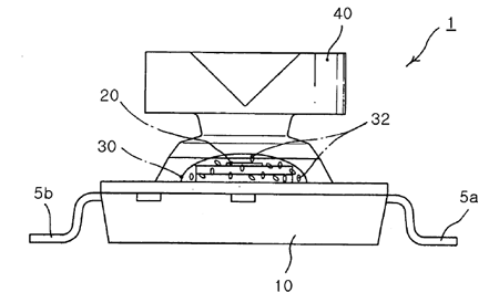 LED package with diffusor according to the present invention.