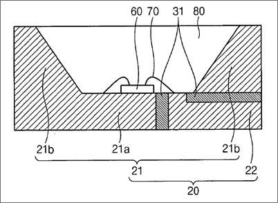 Schematic drawing of the improved LED package.