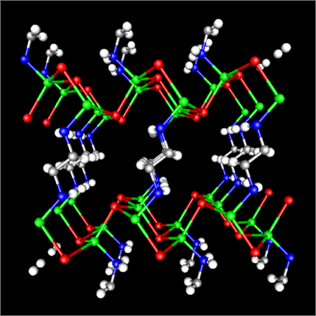 ZTE material:  The crystal structure of -ZnTe(en)0:5 interconnected by ethylenediamine (C2N2H8)